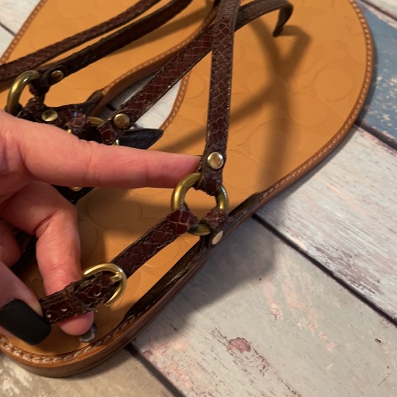 NIB, COACH Vintage Rhea Printed Python Sandals, size 11 - Picture 3 of 12